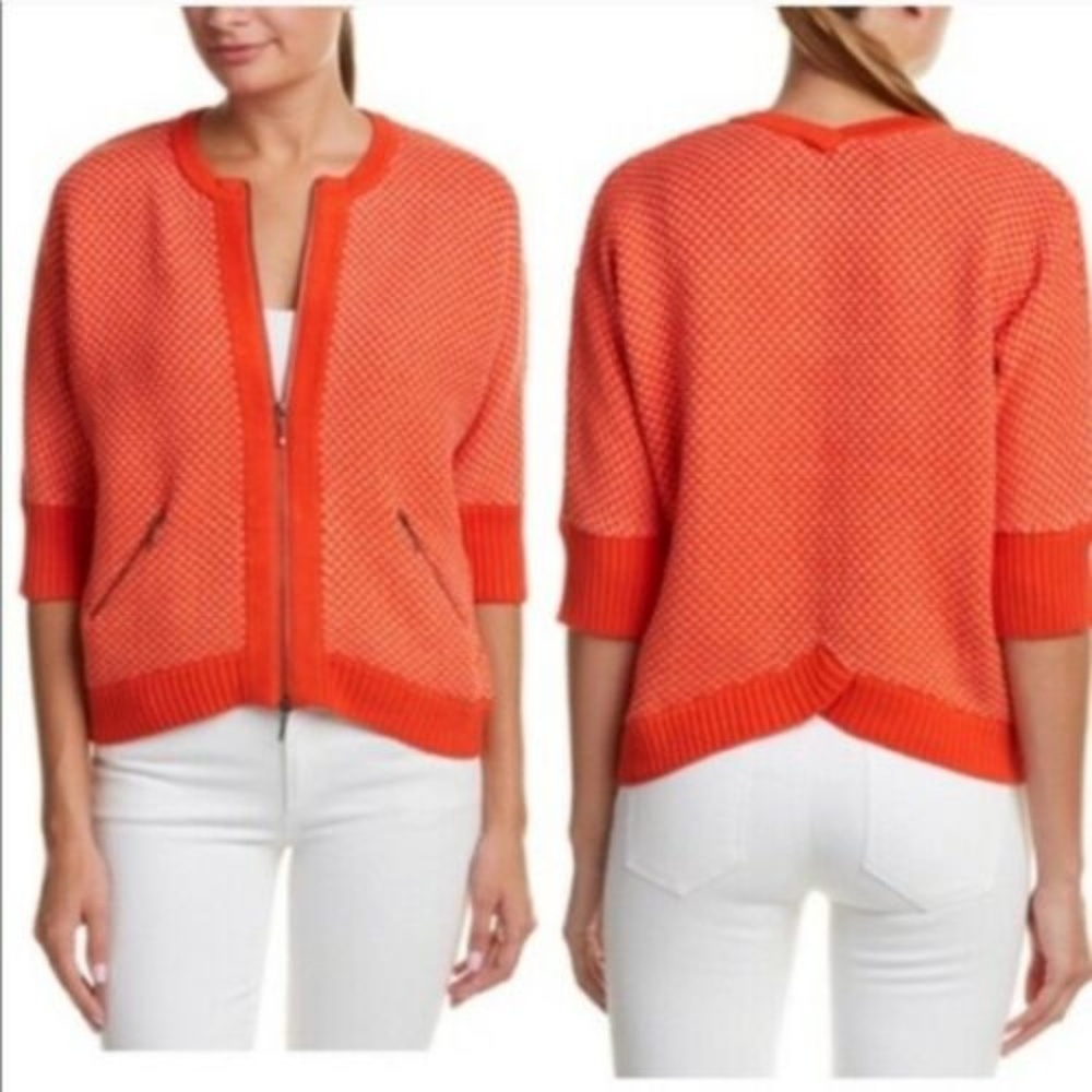 Cabi Sweater Cardigan 3/4 Sleeve Zip Up (S61)